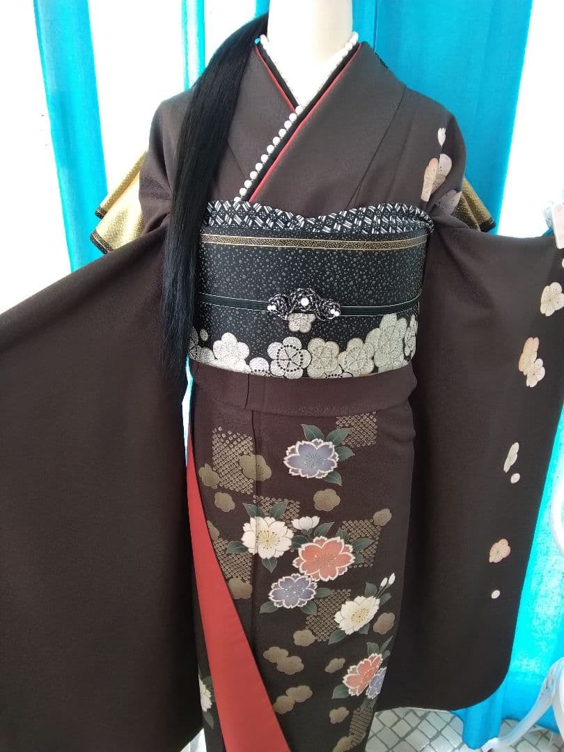 振袖フルセット、化繊振袖成人式、重ね衿、帯揚げ帯締め、西陣袋帯、襦袢