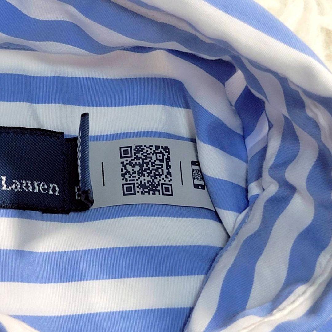 完売品・美品☆ラルフローレン　ストライプ　シャツワンピース　ウエストリボン　半袖