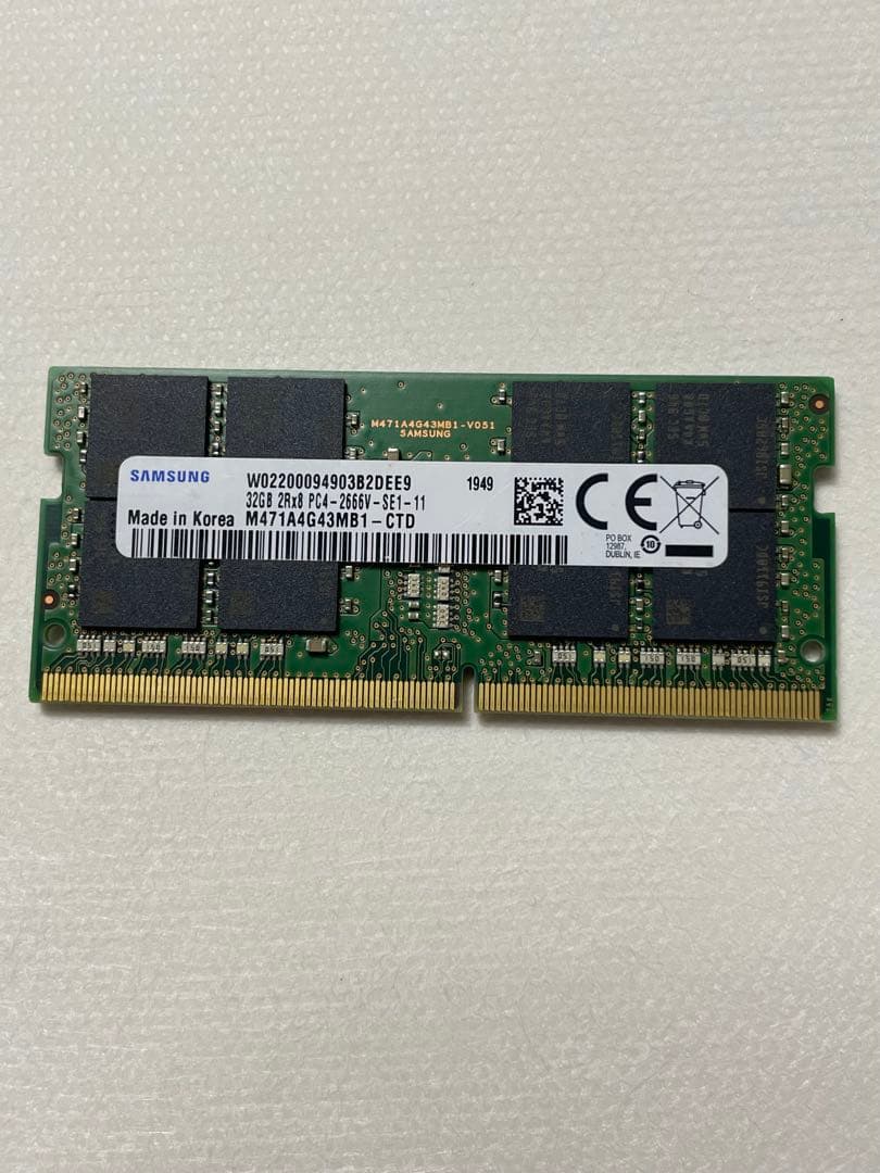 Samsung 32GB DDR4 2666MHz SO-DIMM メモリ