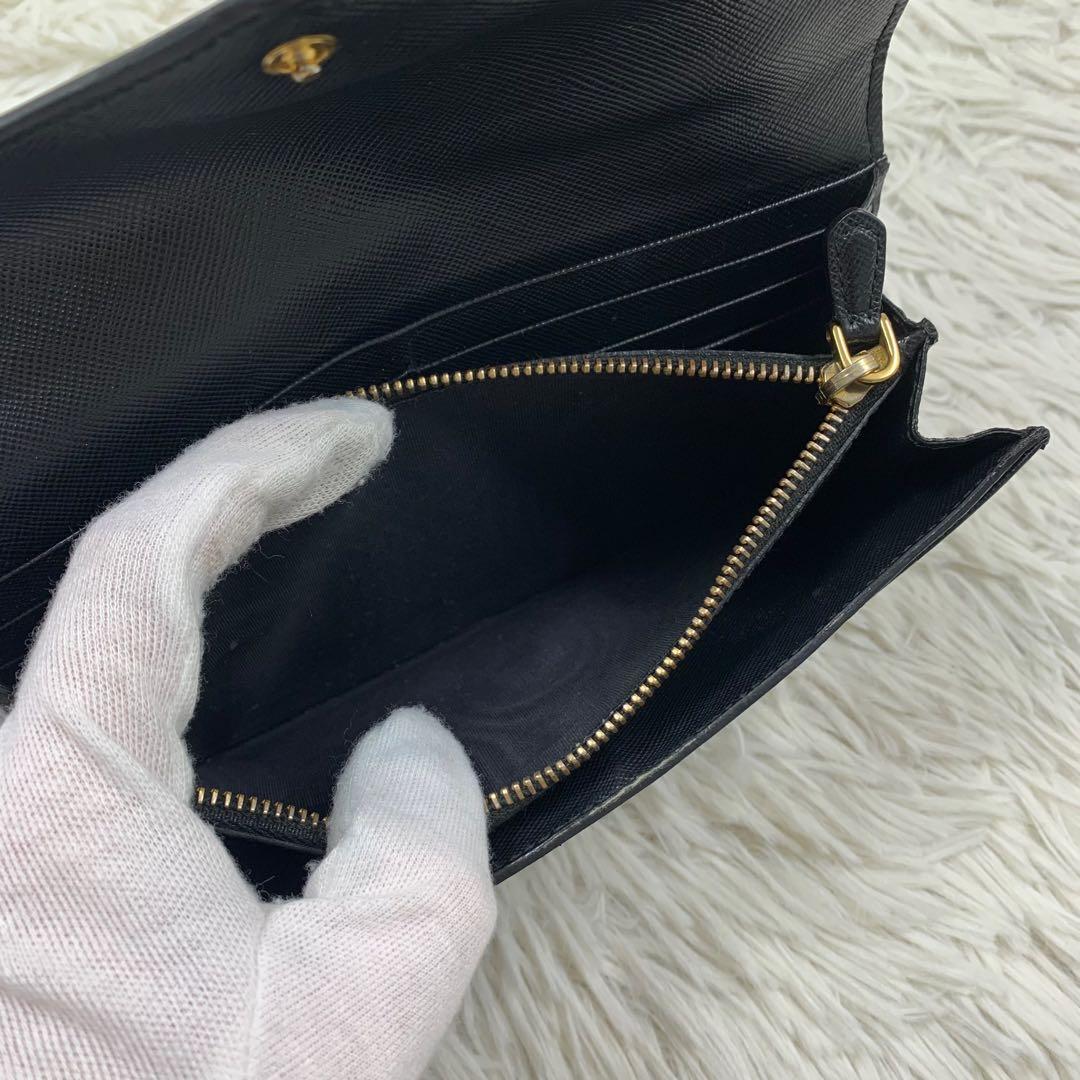 【✨極美品✨】プラダ 長財布 レター サフィアーノレザー ブラック