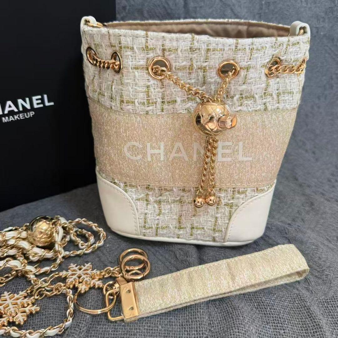 最終値下げ非売品 CHANEL ノベルティ ネイビー ツイード バケットバッグ