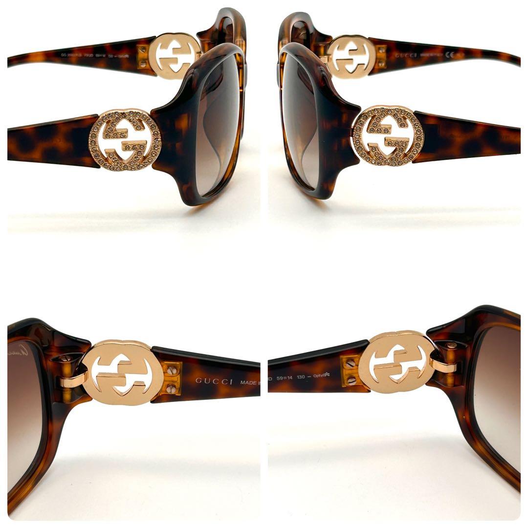 極美品✨ GUCCI グッチ サングラス GGロゴ ✨ラインストーン✨