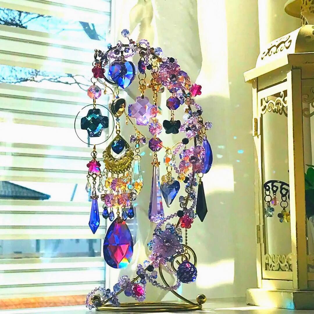 SWAROVSKI ✩.*˚バイオレット置き型サンキャッチャー