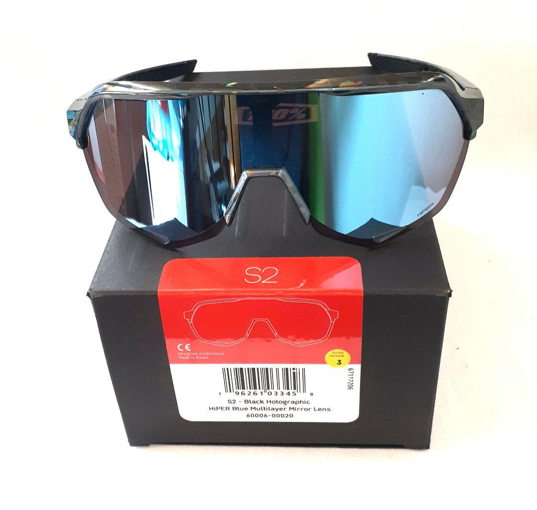 100% S2 ブラックホログラフィック ワンハンドレッド サングラス