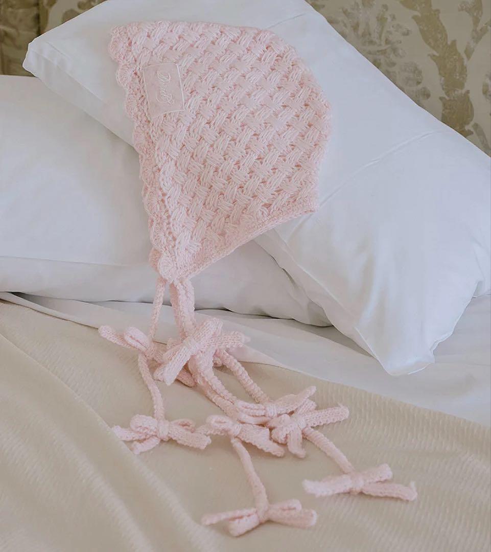 Darich ダーリッチ アントルラックリボンニットボンネット PNK ピンク