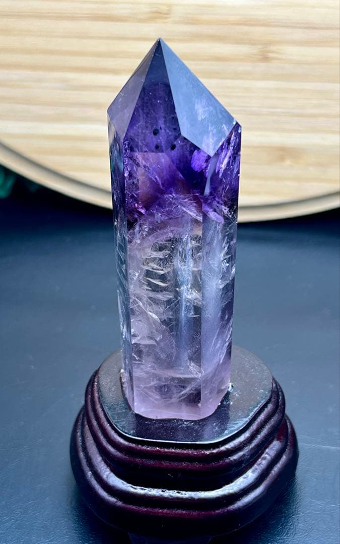 ★激レア　星状ロマネサイトインアメジスト　ロマネシュ鉱入り　ファントム　六角柱