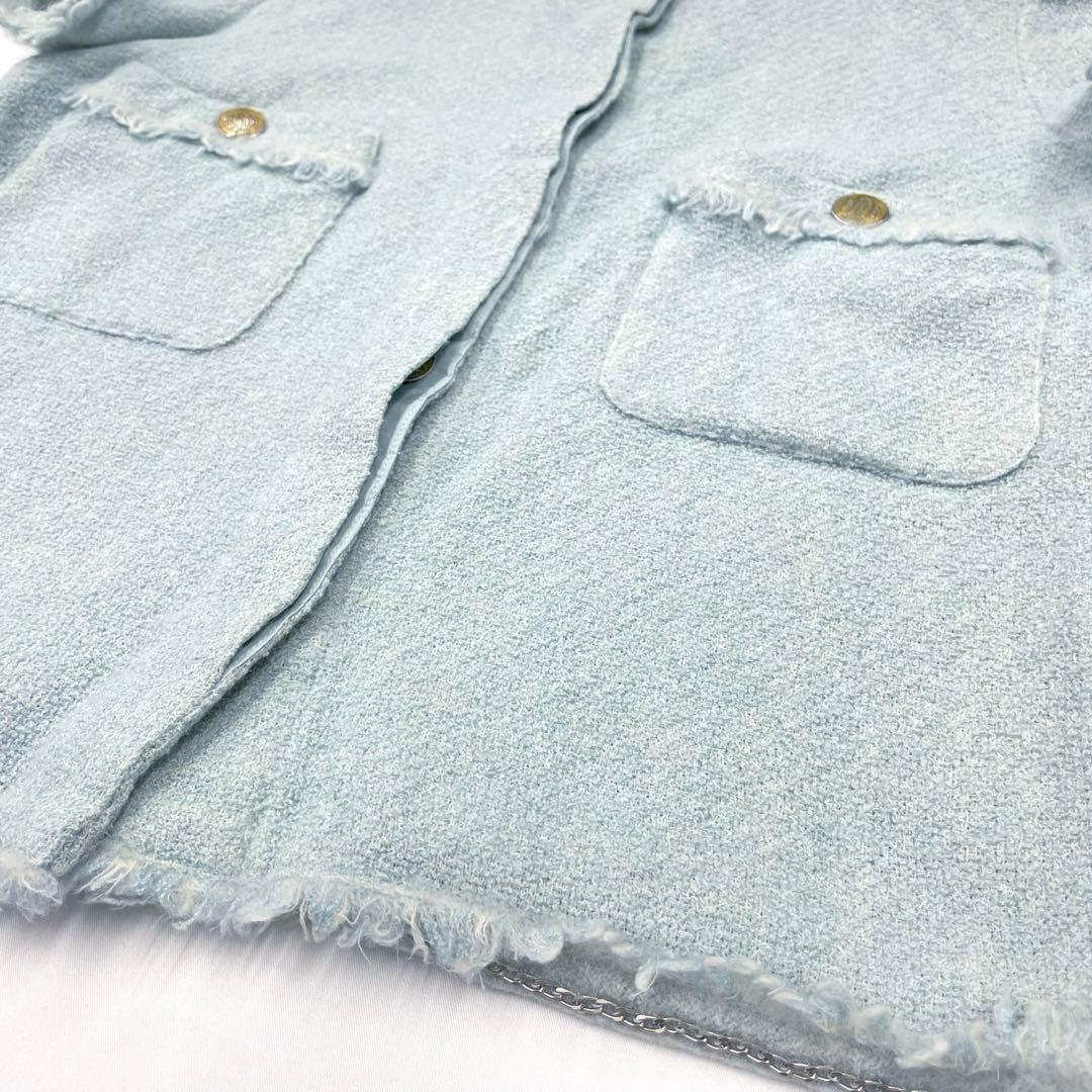 美品✨CHANEL ツイード　ジャケット　半袖　金ボタン