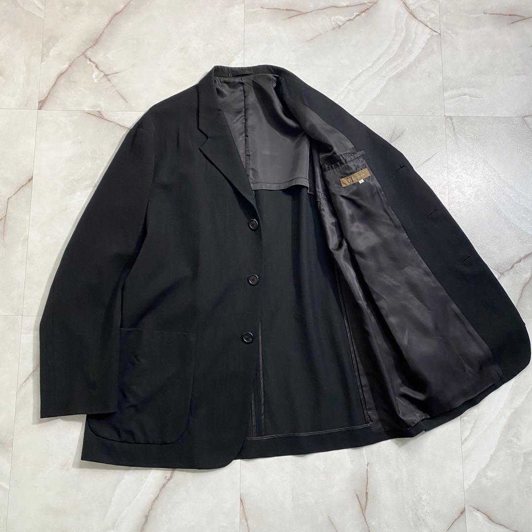 B17785 90's ワイズフォーメン シワギャバ アンコンジャケット 黒 S