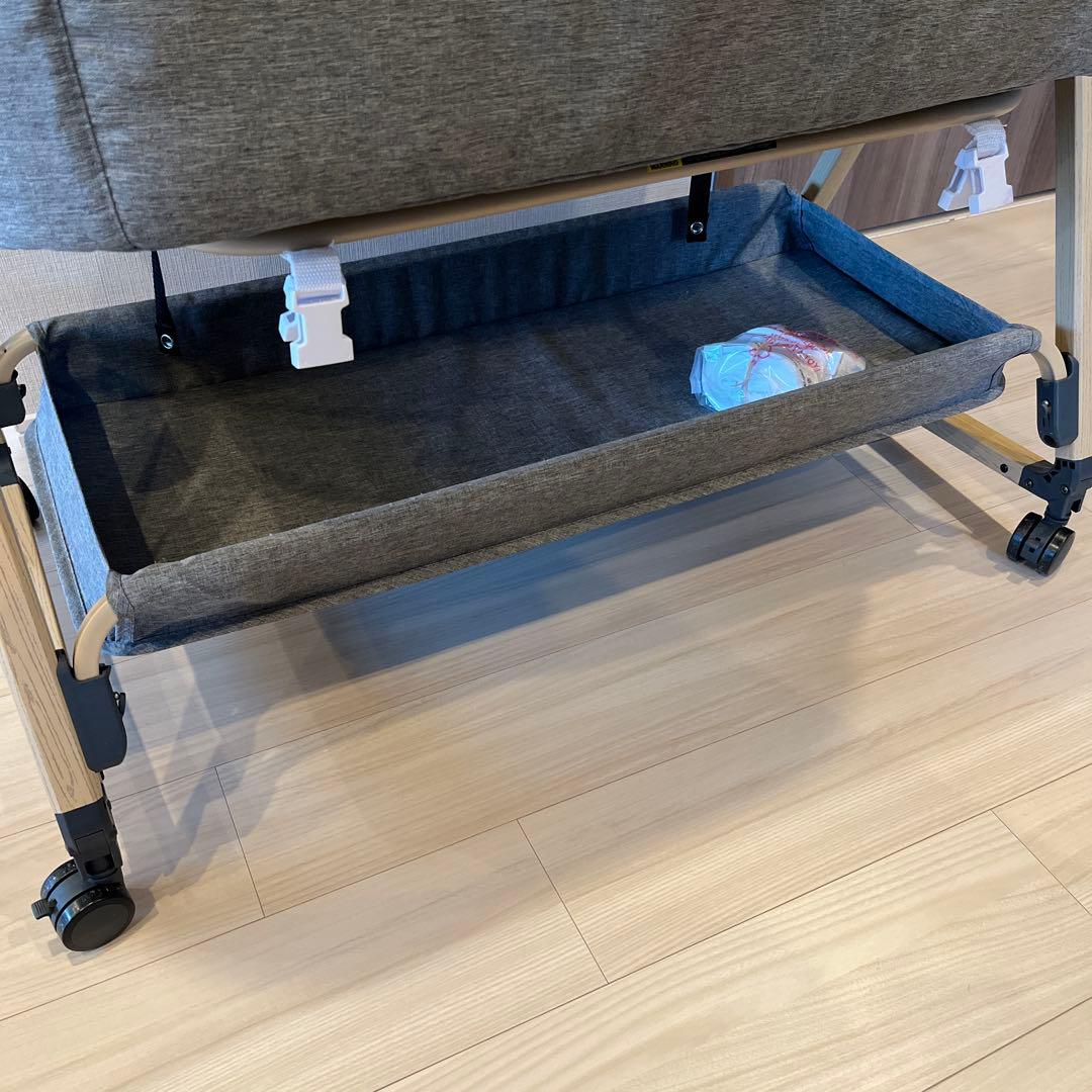 hzdmj ベビーベッド グレー 星柄