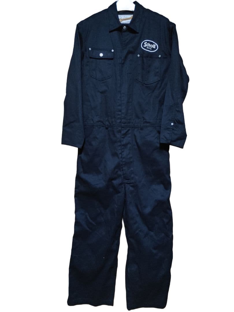 ✨希少柄✨刺繍✨Schott N.Y.C ショット オーバーオール Lサイズ