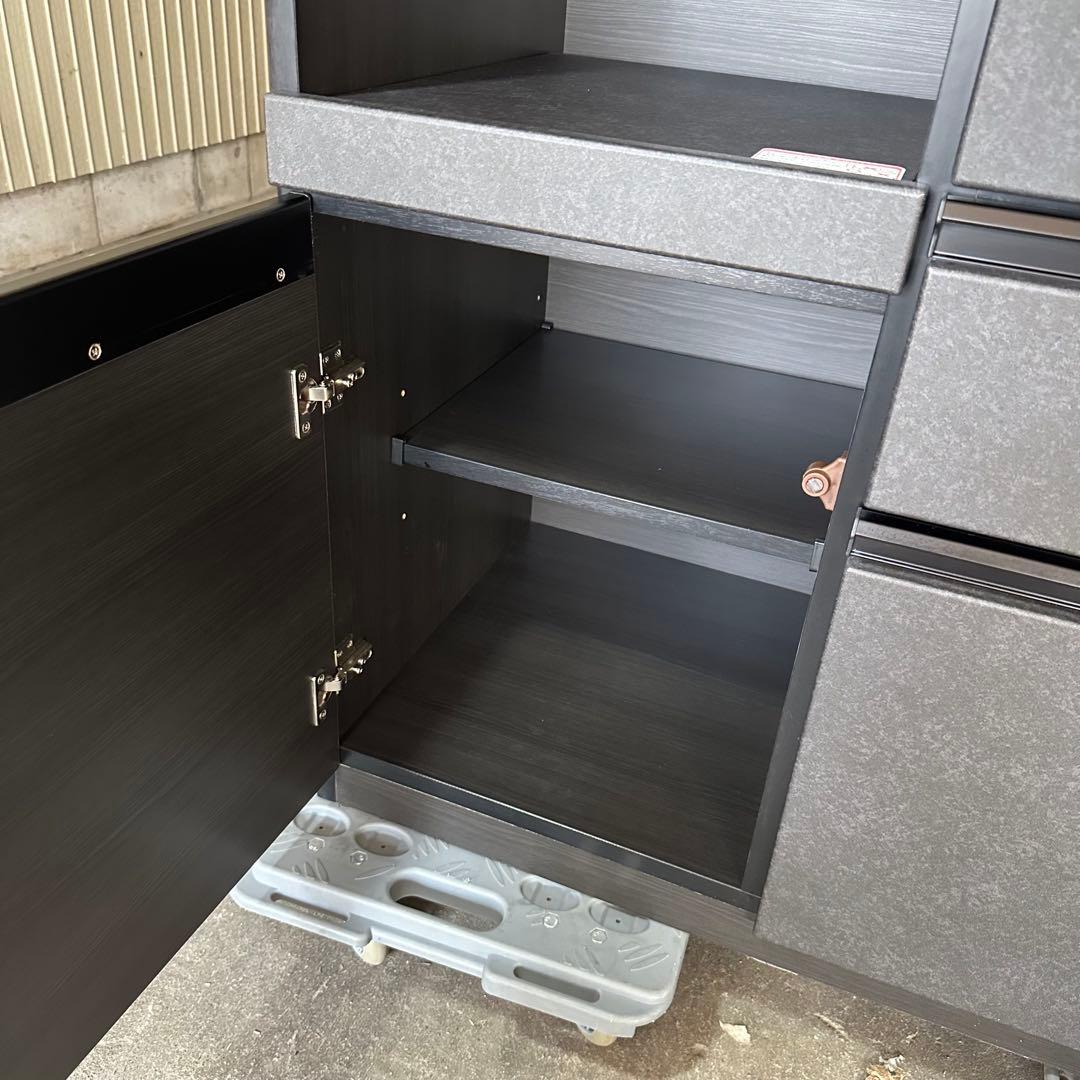 【美品】ニトリ キッチンボード SP201 100KB GY 食器棚