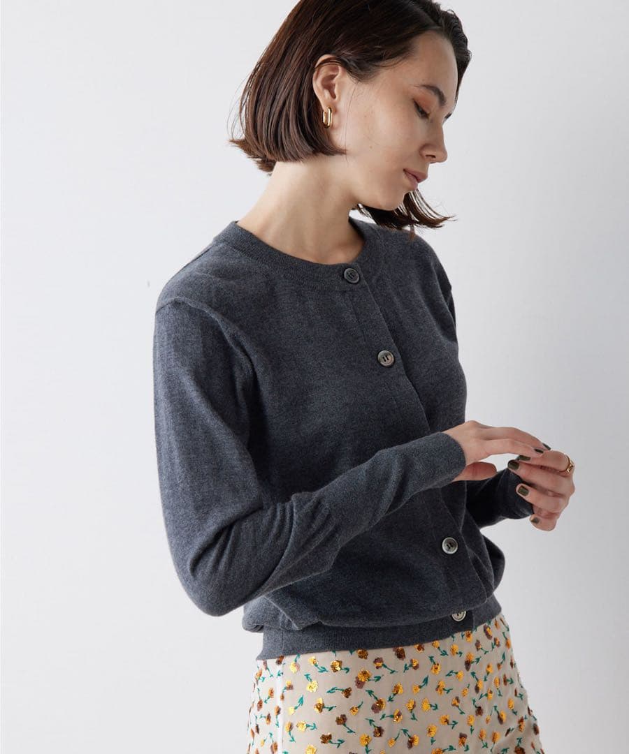 Whim Gazette ウールハイゲージカーディガン美品