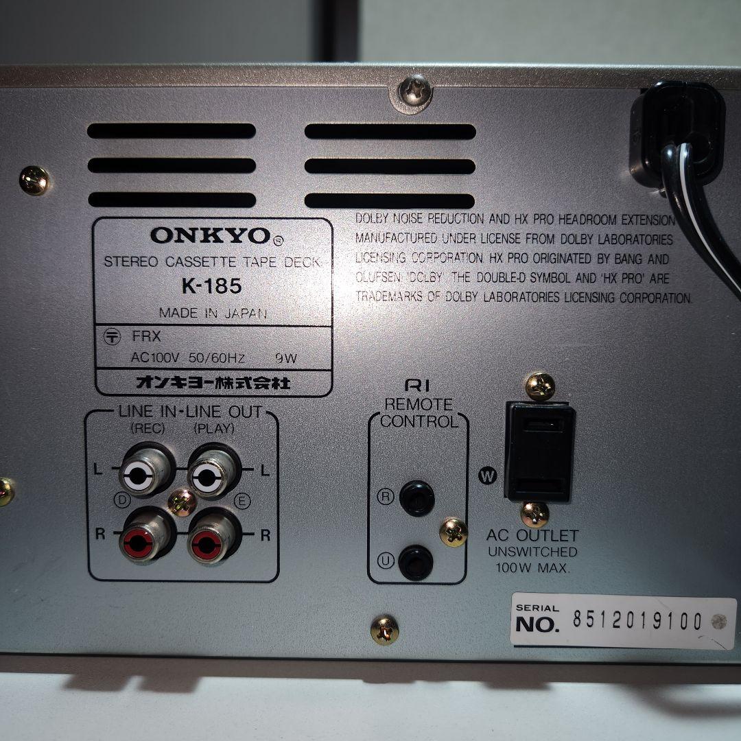 ONKYO カセット ステレオ テープ デッキ K-185　(中古品)
