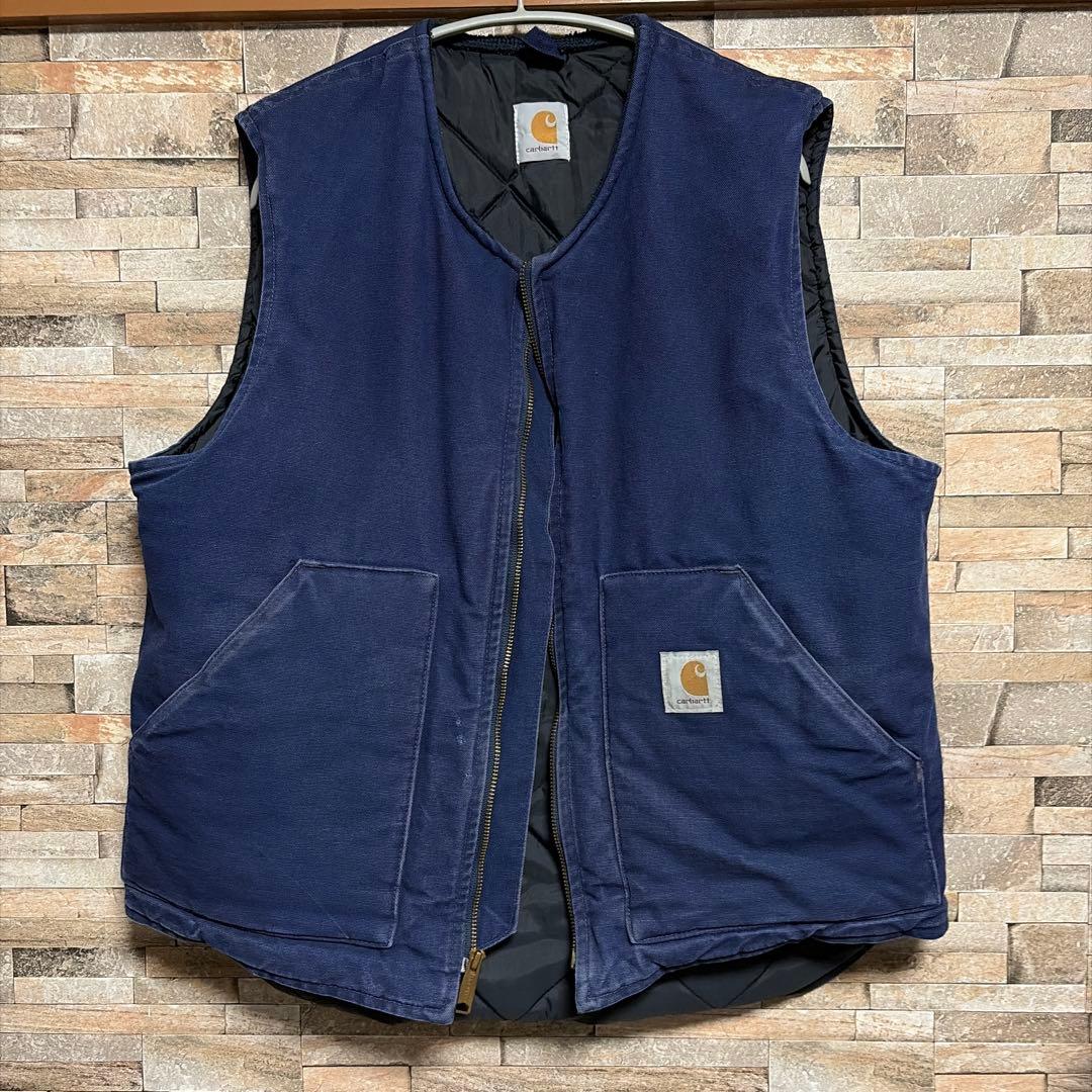 Hana 90s carhartt duck vest navy 腰ゴム