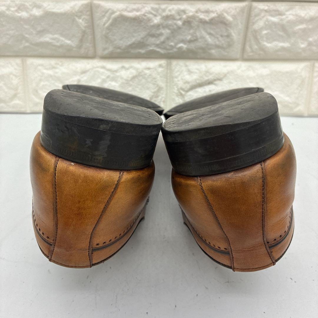 【良品】マグナーニ ビジネスシューズ メダリオン 44 プレーントゥ ブラウン