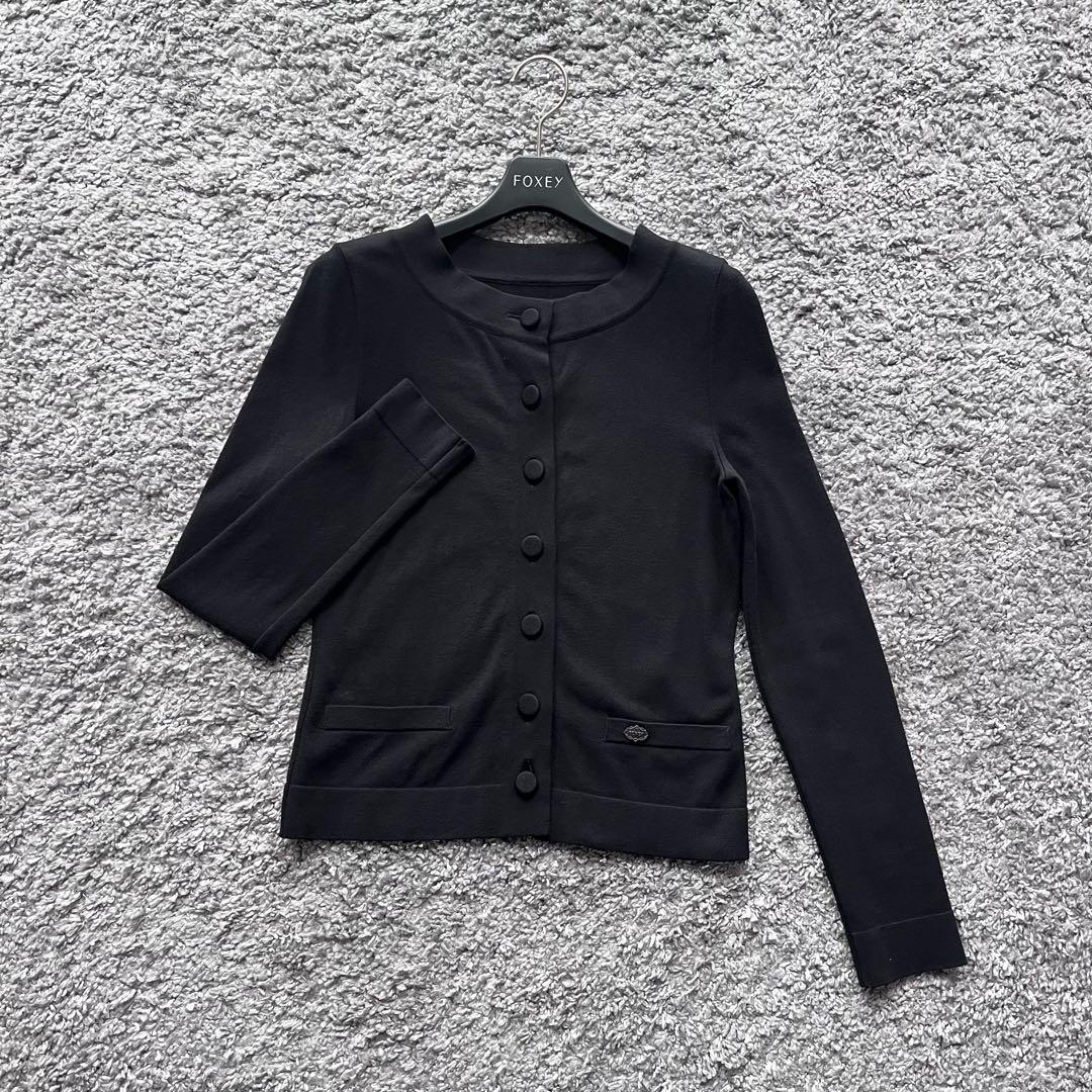 FOXEY 38 黒 Lady Compact Cardigan