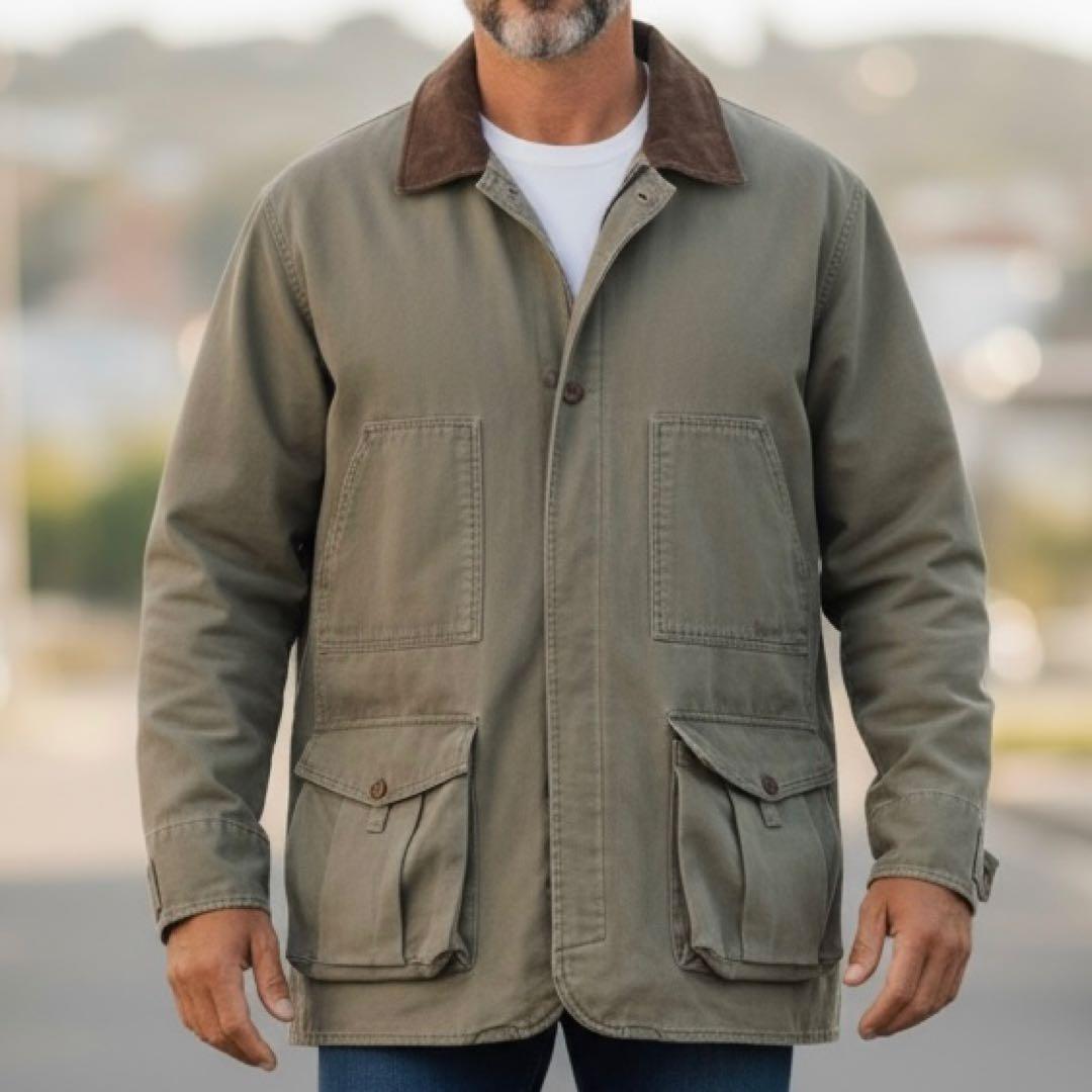 美品✨90s ティンバーランド ハンティングジャケット 襟レザー中綿ライナー 付