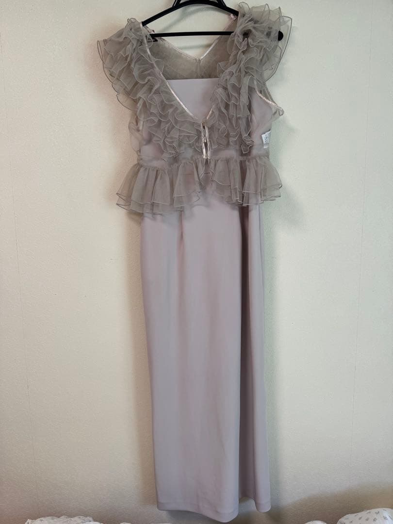 snidel ペプラムチュールドレス ベージュ