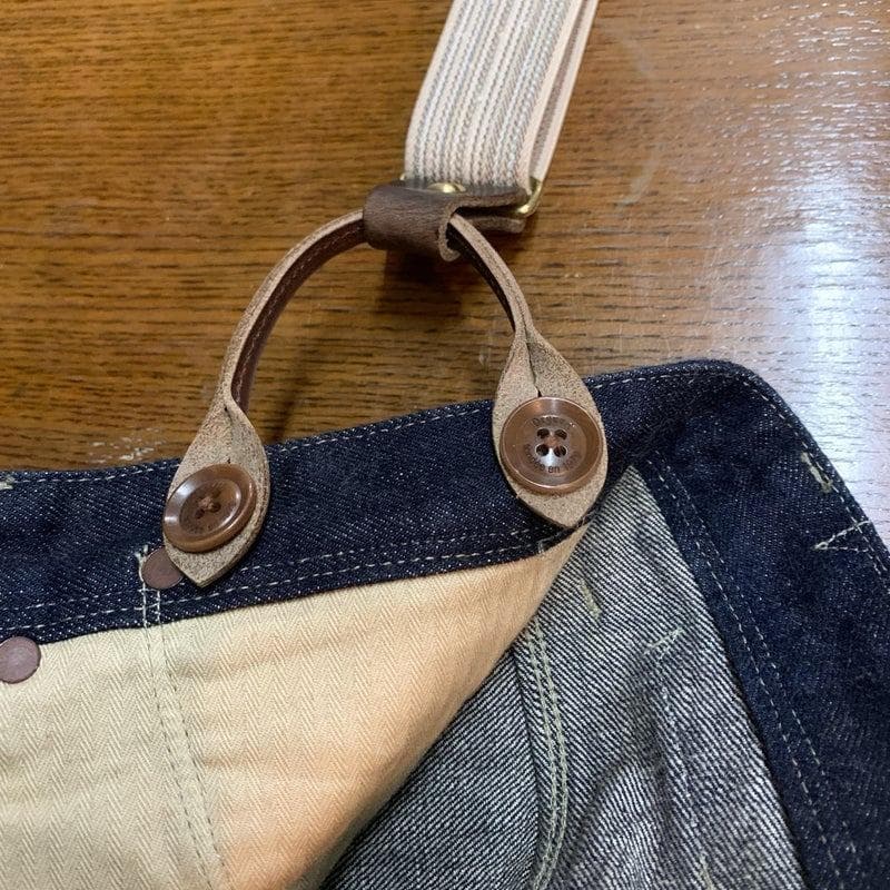 アートブラウン　クロムエクセルレザー　サスペンダー　杢アイボリー　チョコ