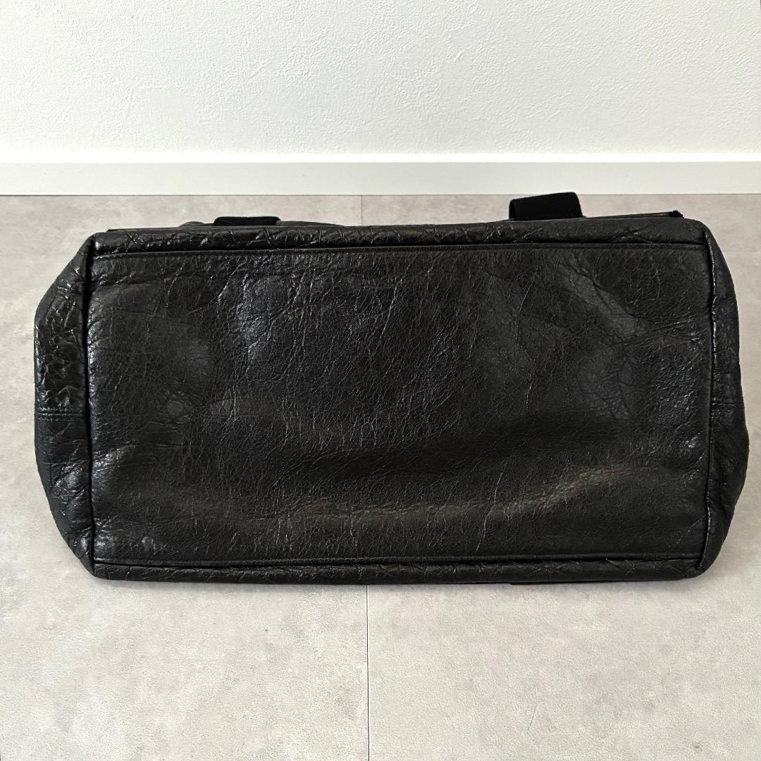 【美品】BALENCIAGA カバス S ハンドバッグ レザー ロゴプリント