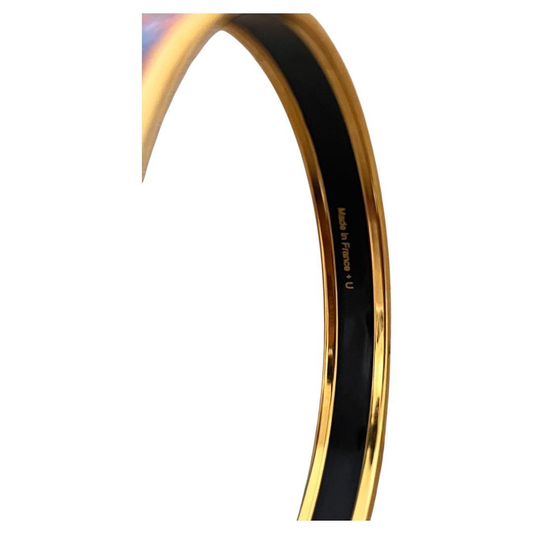 エルメス HERMES エマイユ バングル ゴールド 動物柄 美品