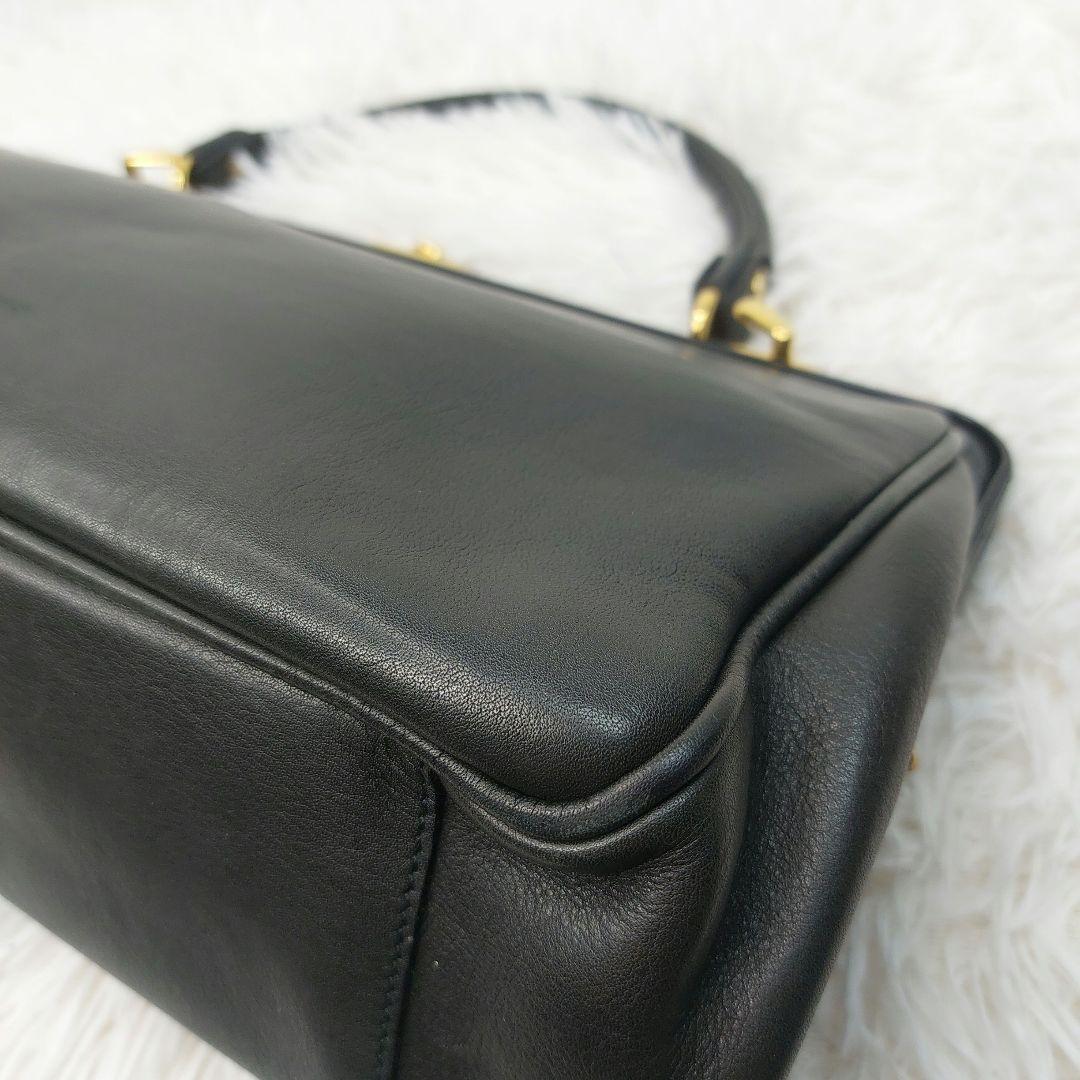 madler マドラー　ハンドバッグ ダレスバック　本革　レザー　ブラック