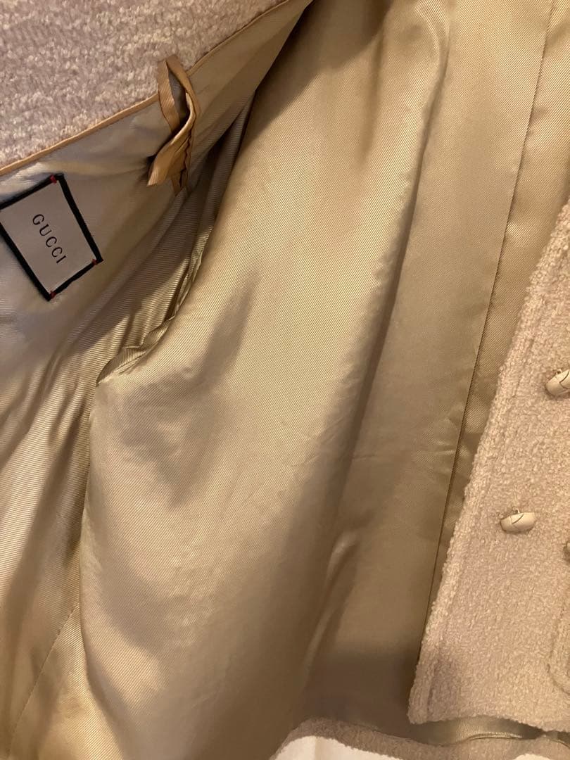専用品GUCCI ソフトブークレ　ツイードジャケットコート　サイズ36 美品