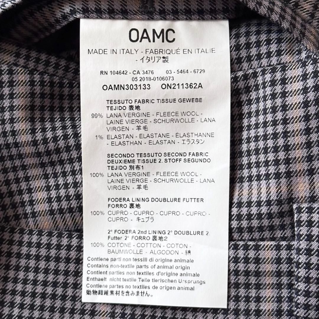 OAMC サイドスリット チェック スラックス サイズM 48 パンツ グレー