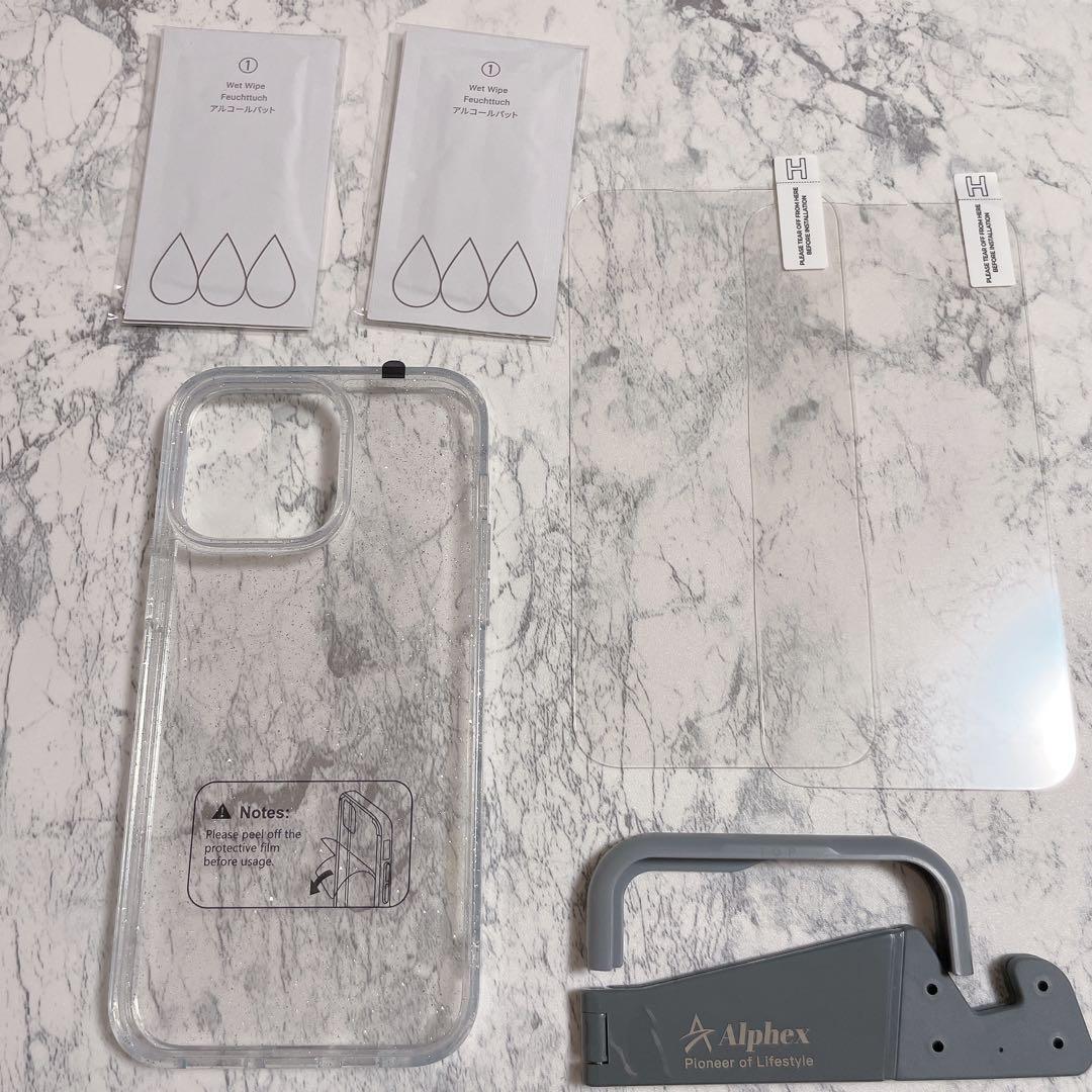 フィルム付きケース 全面保護セット[耐黄変透明ケース×1, ガラスフィルム×2