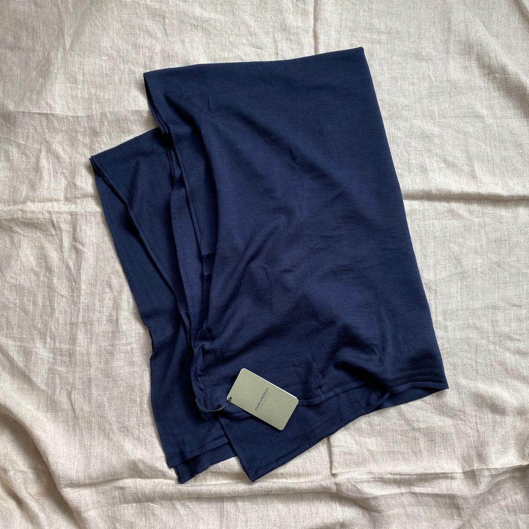 JOHN SMEDLEY ウール ワイドショール ミッドナイト