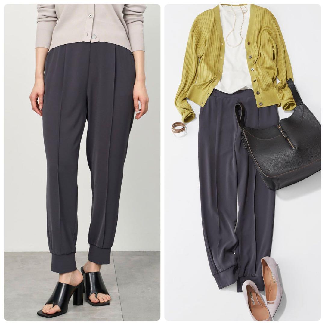 25SS現行品SOEJUヴィンテージサテンパンツグレー超美品テーパードパンツ