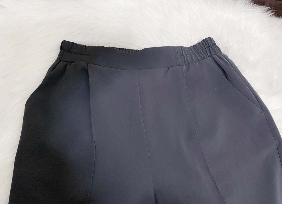 25SS現行品SOEJUヴィンテージサテンパンツグレー超美品テーパードパンツ