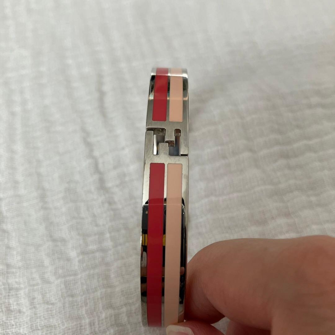 【美品】フェンディ バングル ブレスレット ズッカ シルバー バイカラー L