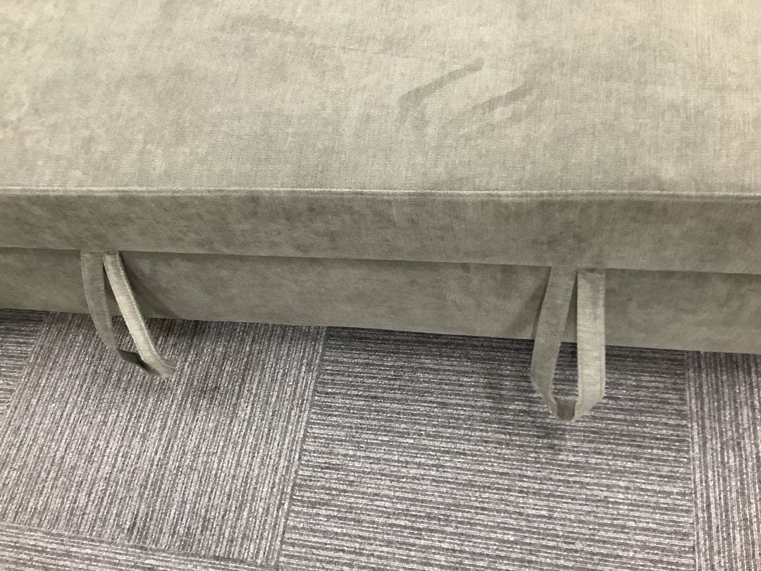 なら 極上中古！ニトリ ソファベッド 布張り 収納付きカウチソファ グレー