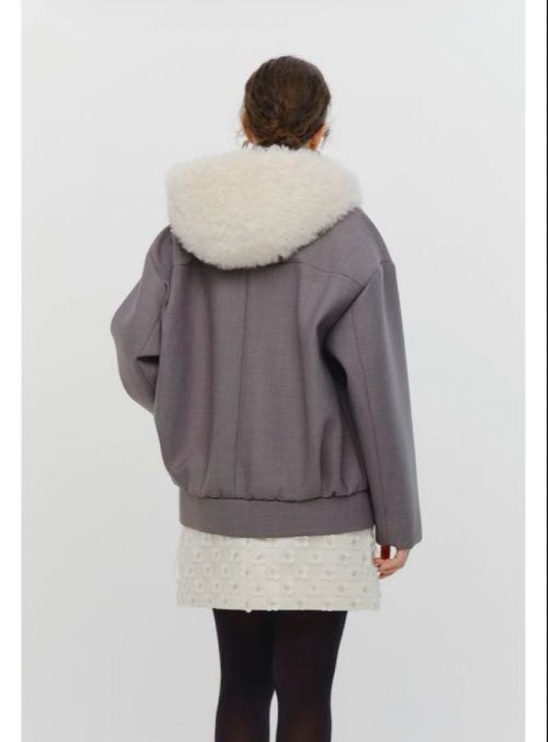 yori shirocon プードルフードボンディングジャケット　グレー 38