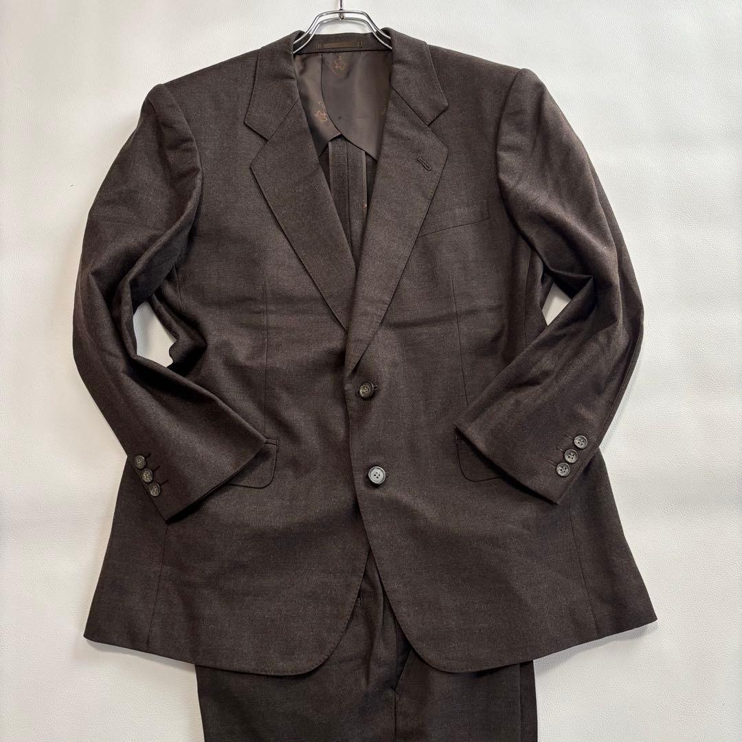 エルメネジルドゼニア ブラウン スーツ セットアップ Mサイズ 背抜き
