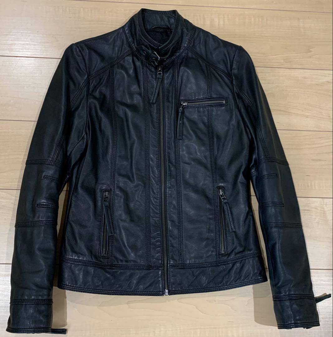 Haruf レザージャケット　美シルエット　本革　シングルライダース　レディース