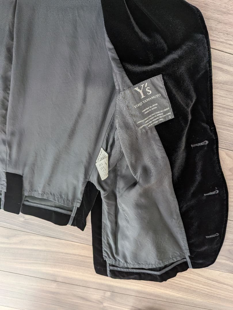 Y‘s yohjiyamamoto ベルベット　ジャケット　ブラック