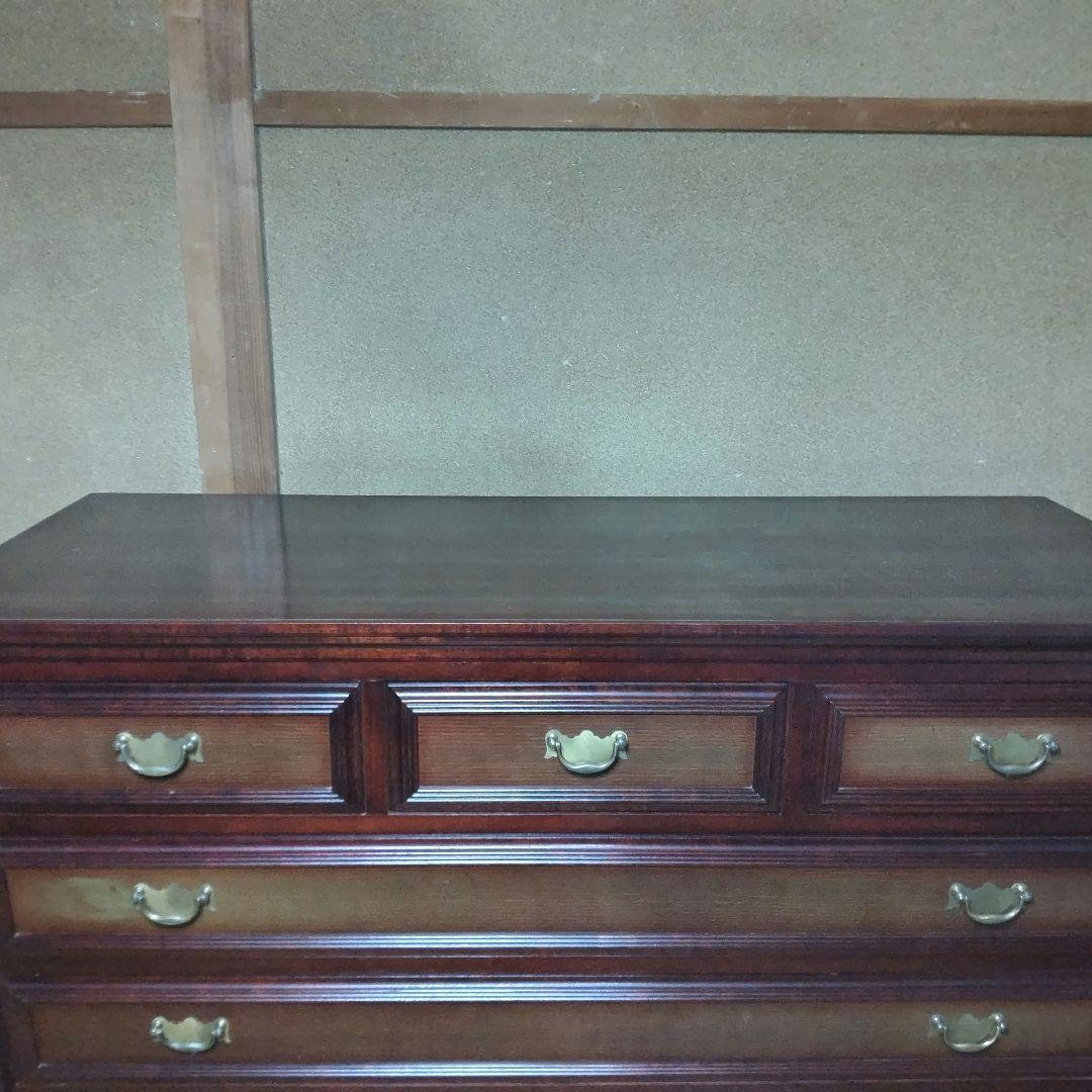 桐 木製 7段整理ダンス 分離可 可愛い取っ手 頑丈な造り チェスト