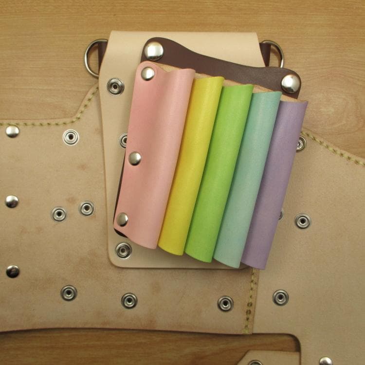 ブラウン＆カラフル　８丁差し　本革シザーケース　SCA-143/CBC