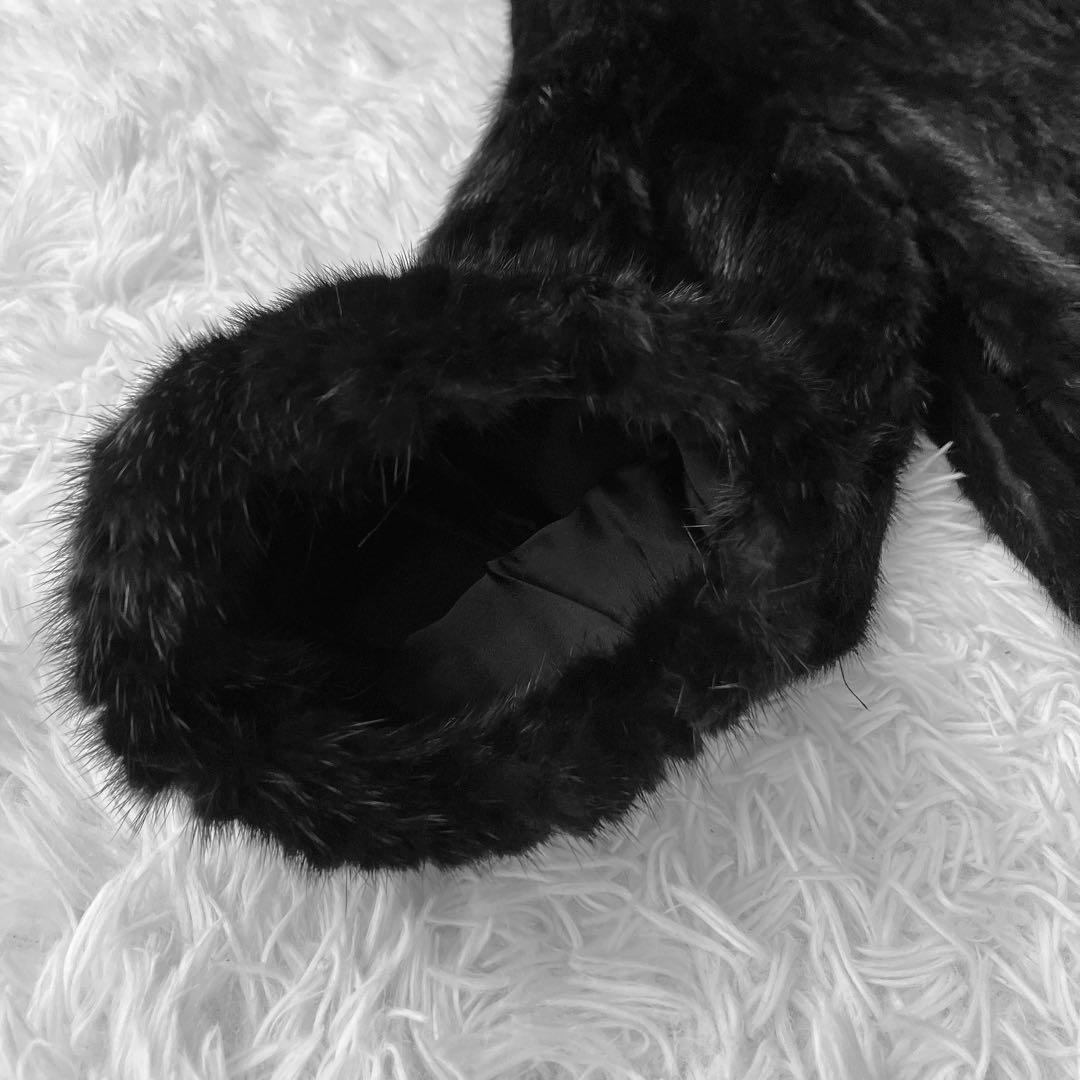 【美品】サガミンク ダークブラウン系 ファーコート リアルファー 本毛皮 銀サガ