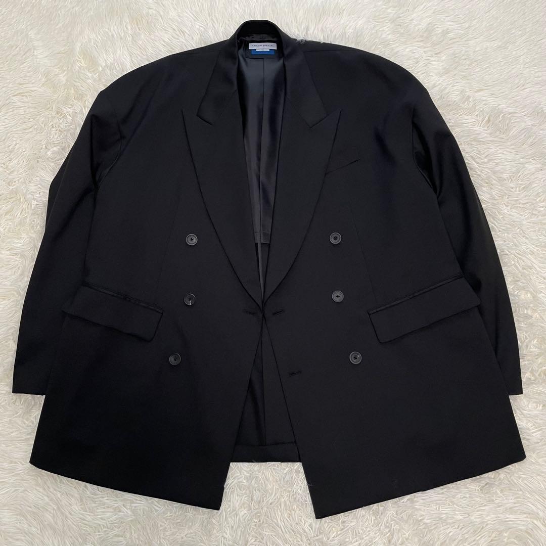 【美品】メゾンスペシャル プライムオーバー ダブルテーラードジャケット ブラック