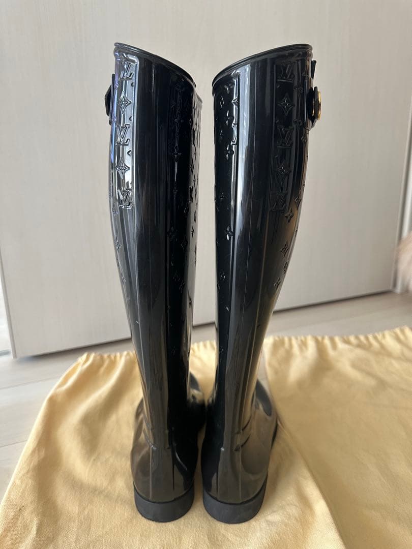 【Louis Vuitton】ルイヴィトン ブラック ロング レインブーツ35