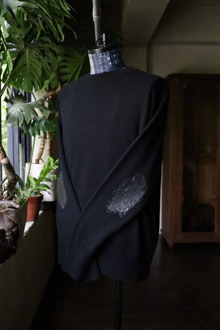 最安値 ヨーク 24FW PAINTED ELBOW PATCH SWEATER