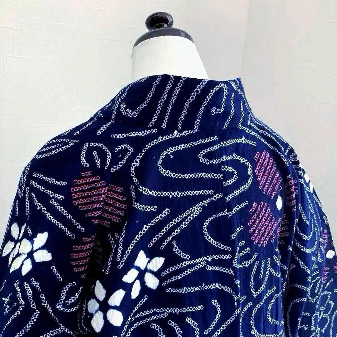 かなろうず　有松鳴海絞り浴衣　手縫い　上質　濃紺　絞り浴衣　No.6-68