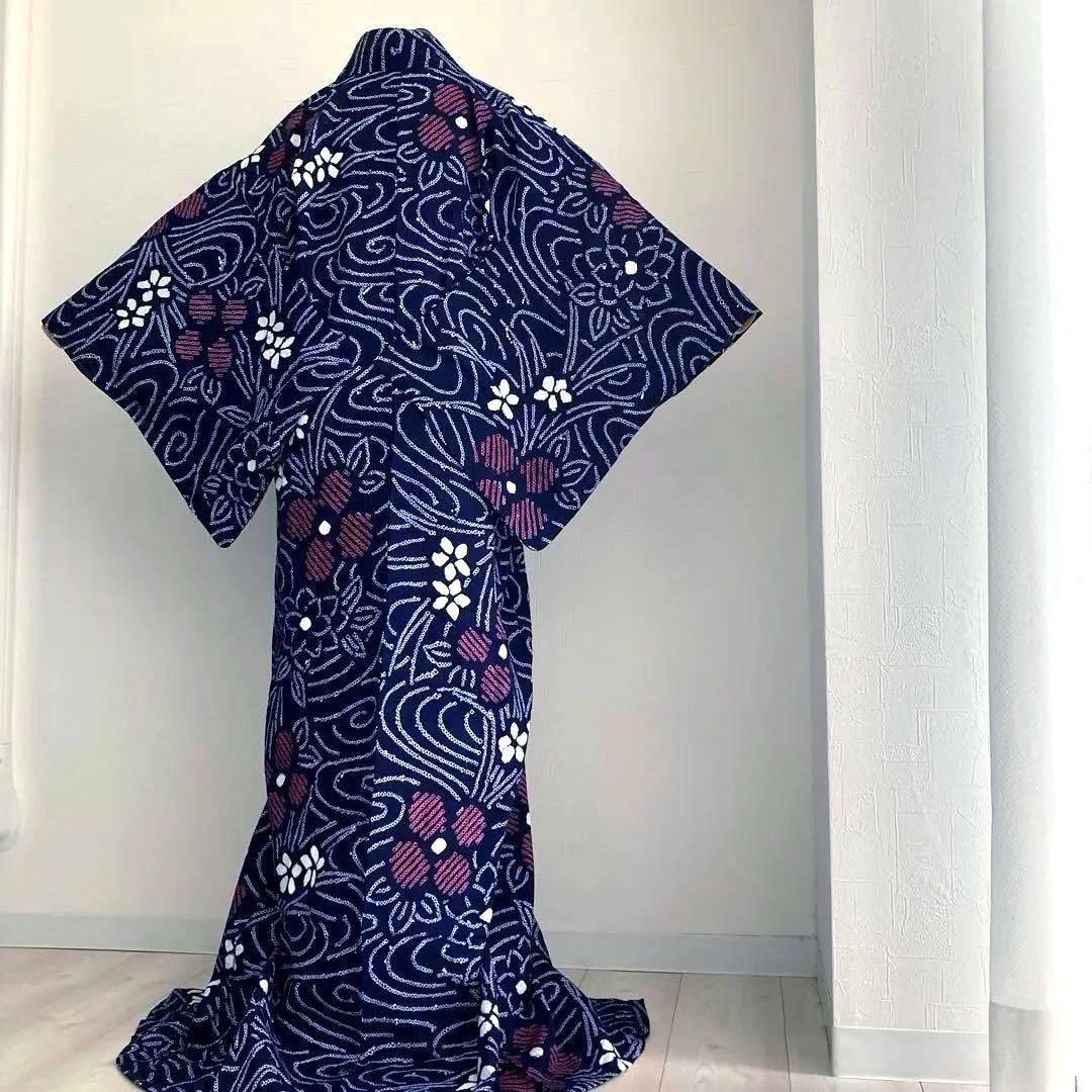 かなろうず　有松鳴海絞り浴衣　手縫い　上質　濃紺　絞り浴衣　No.6-68