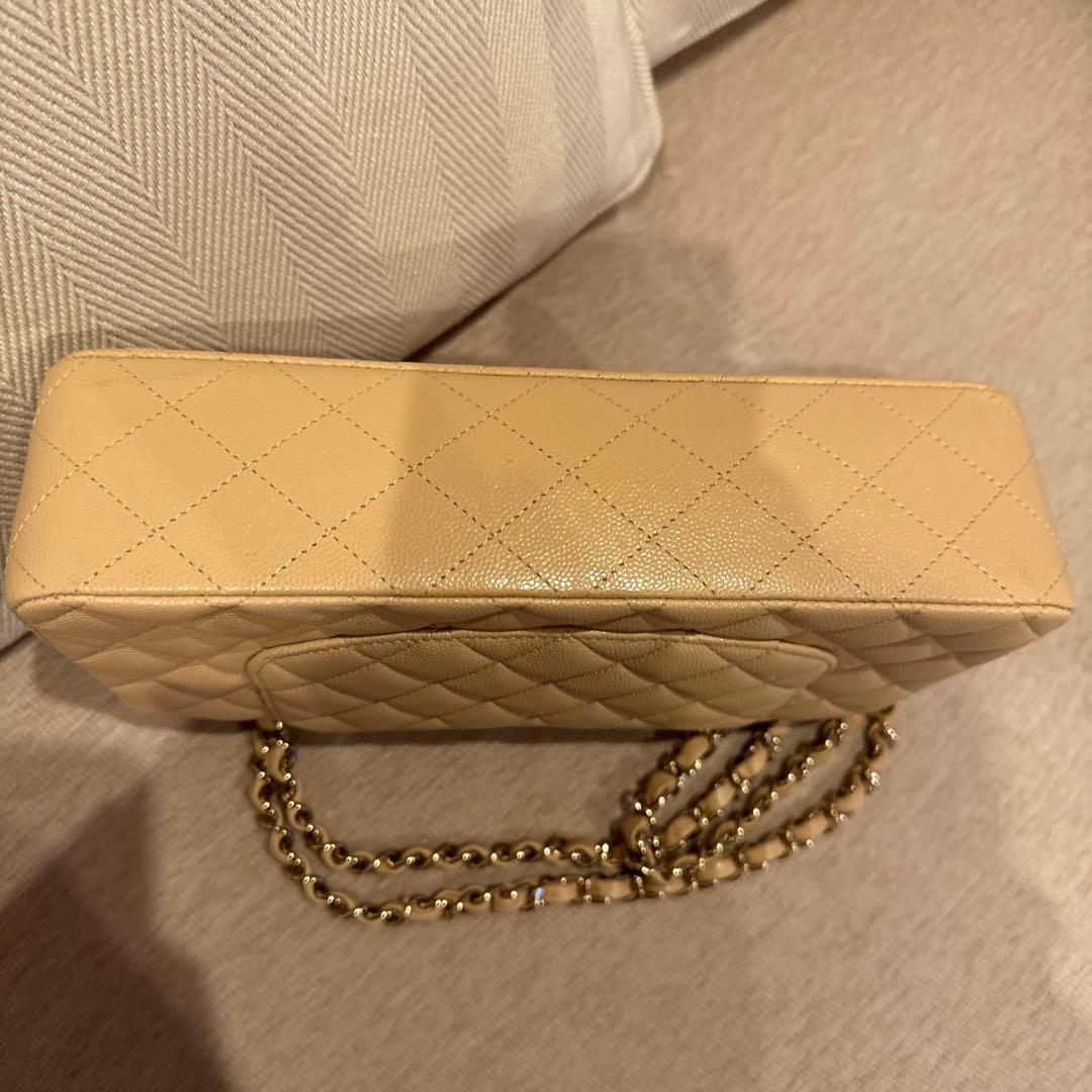 CHANEL ベージュ キルティングショルダーバッグ