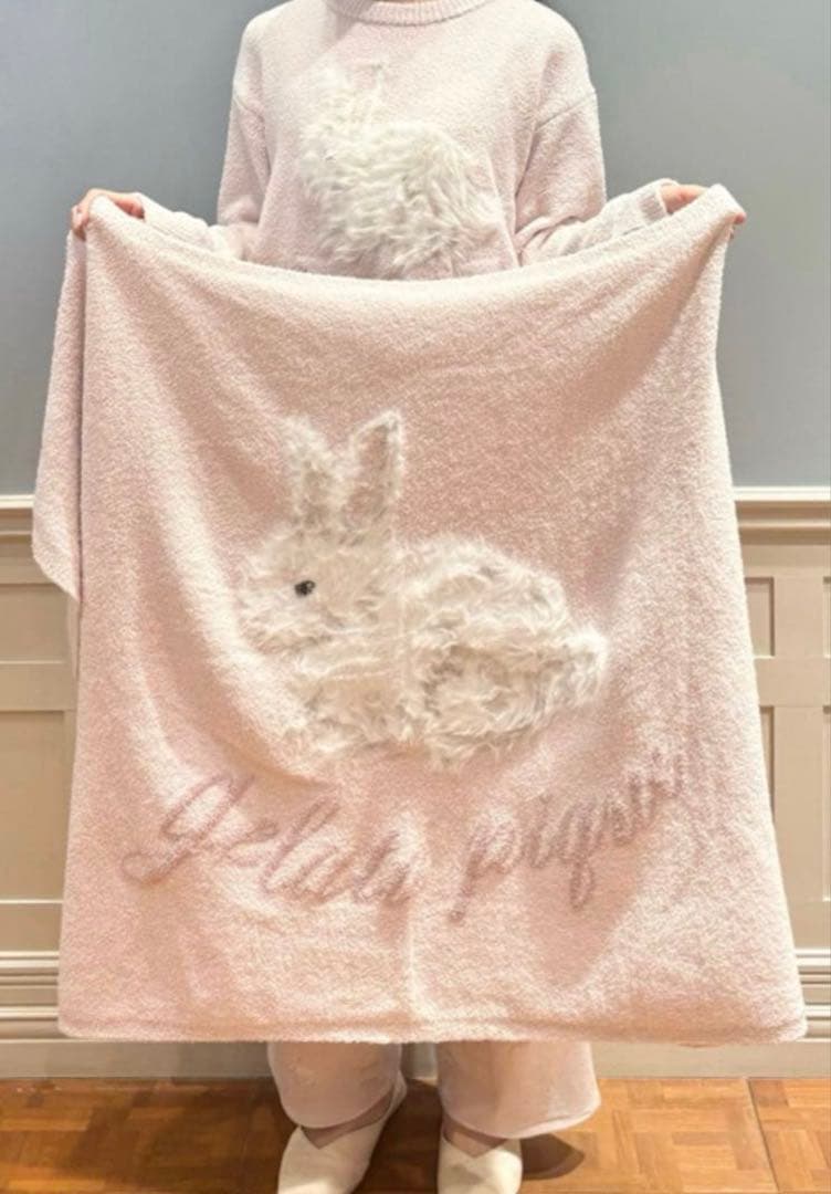 ジェラートピケ❤︎ラビットモコブランケット ピンク 新品
