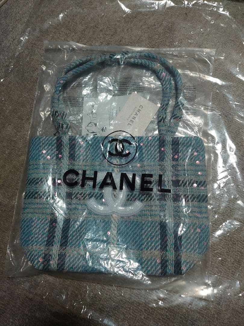 CHANEL　シャネル　 ツイードスパンコール ノベルティトートバッグ