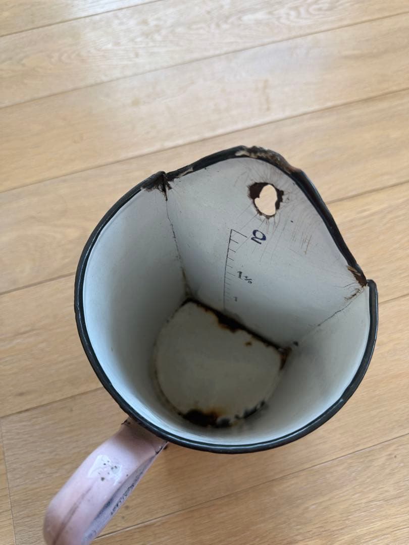 フランスアンティーク激レアピンクの小鳥とお花のハンドペイントホーローイリゲーター